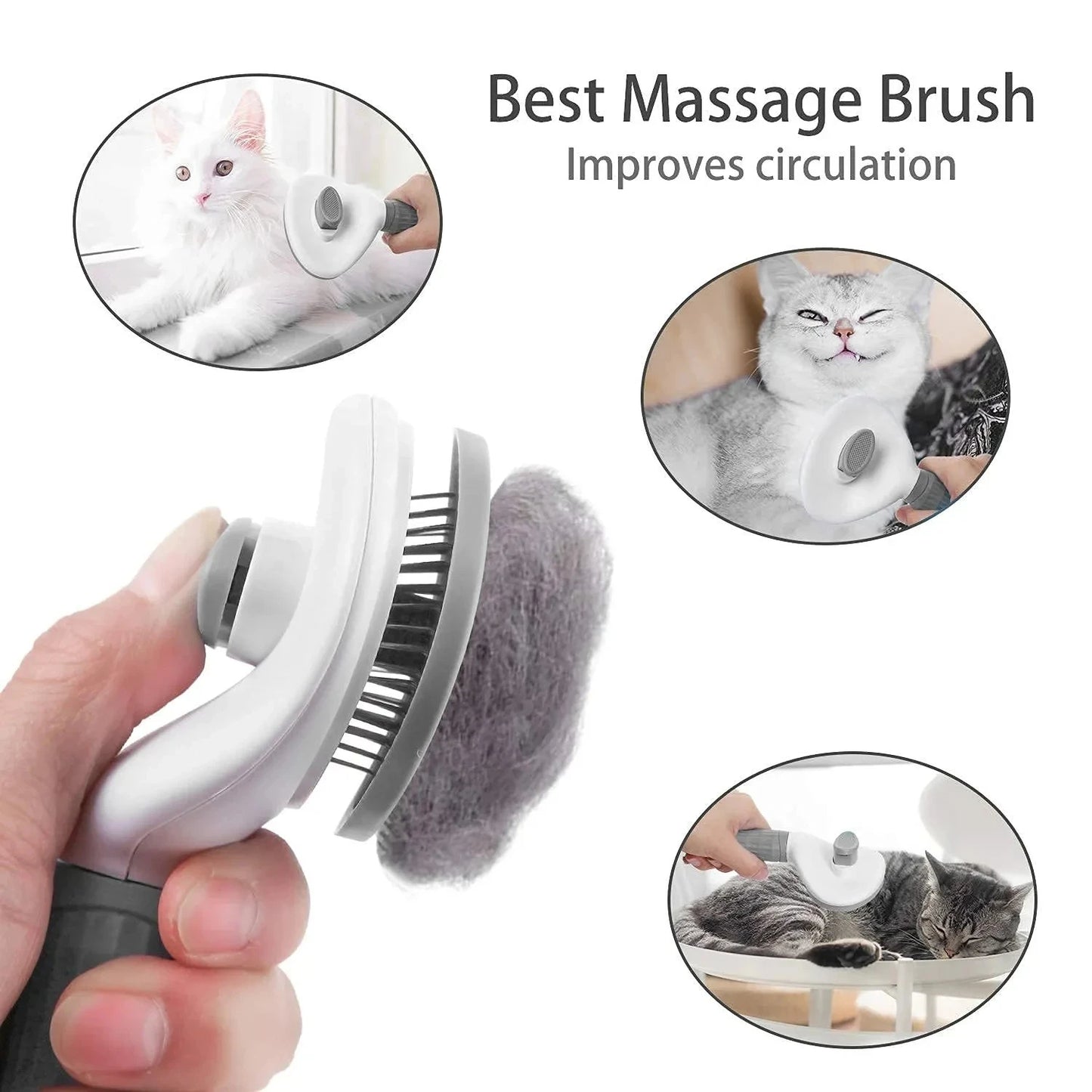Dog Grooming Brush With Easy Clean