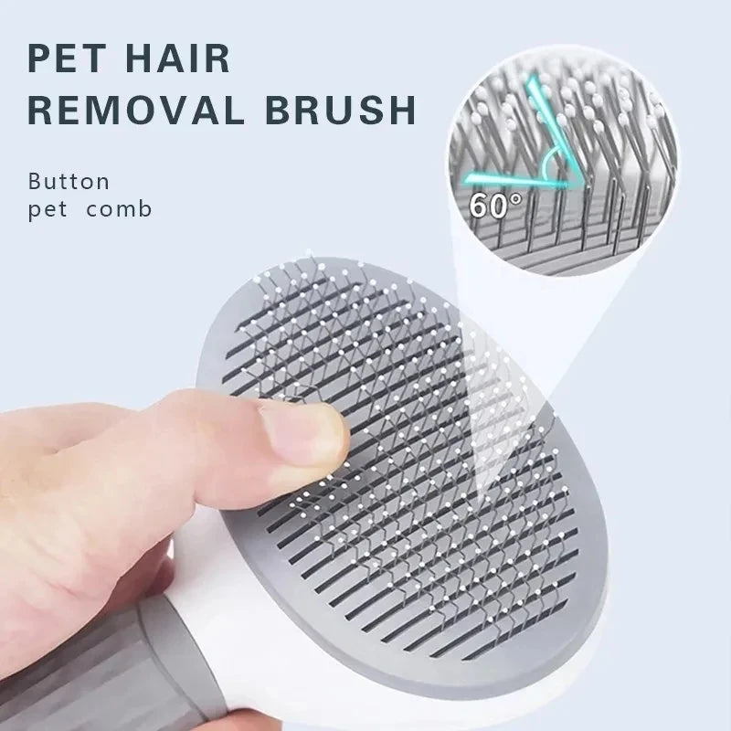 Dog Grooming Brush With Easy Clean