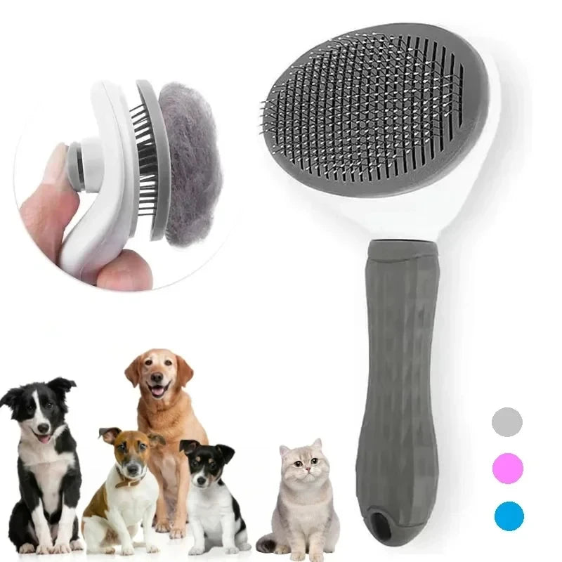 Dog Grooming Brush With Easy Clean
