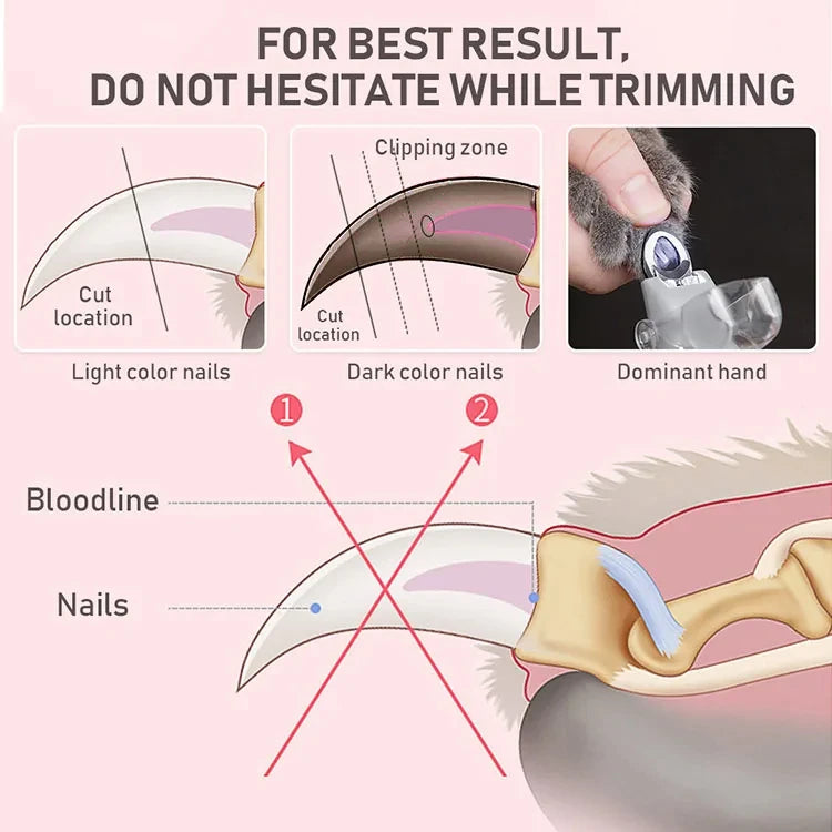 Pet Nail Clipper Scissors With LED