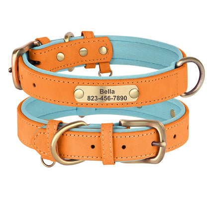 Personalized Engraved PU Leather Dog Collar
