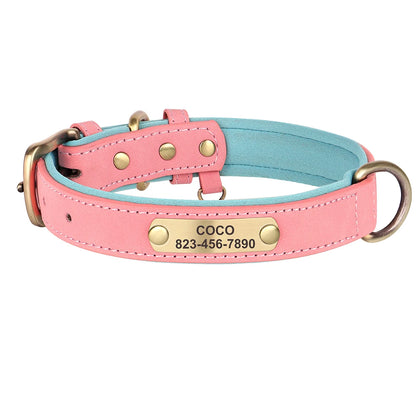 Personalized Engraved PU Leather Dog Collar