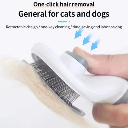 Dog Grooming Brush With Easy Clean