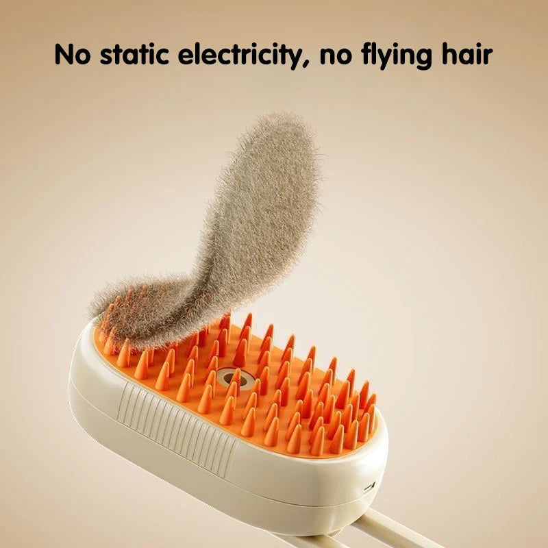 Electric Steam Pet Grooming Massage Brush