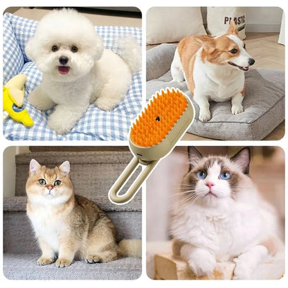 Electric Steam Pet Grooming Massage Brush