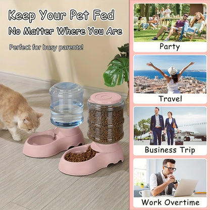 Large Capacity Automatic Pet Feeder & Water Dispenser