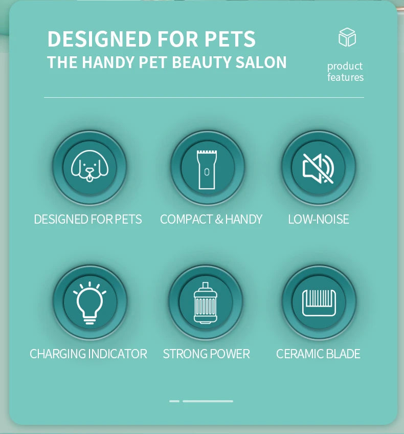 Low Noise Waterproof Wireless Pet Grooming Clipper