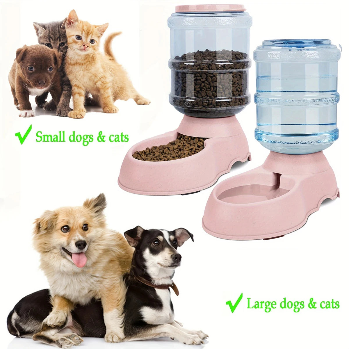 Large Capacity Automatic Pet Feeder & Water Dispenser