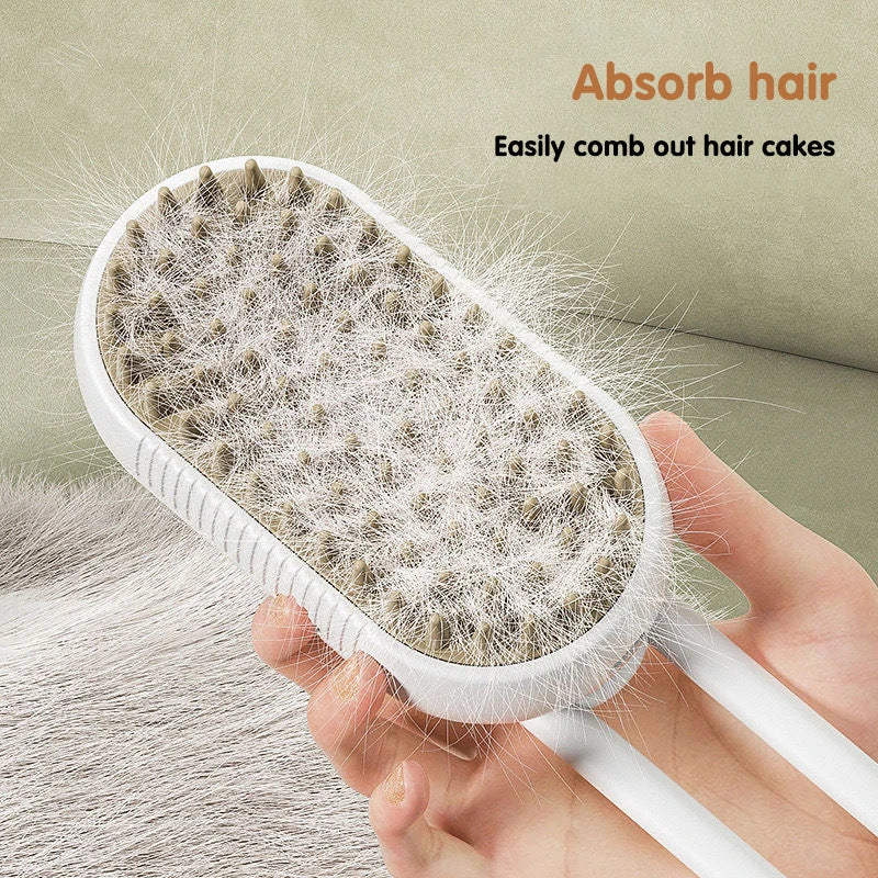Electric Steam Pet Grooming Massage Brush