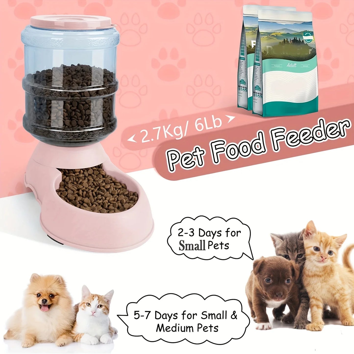 Large Capacity Automatic Pet Feeder & Water Dispenser