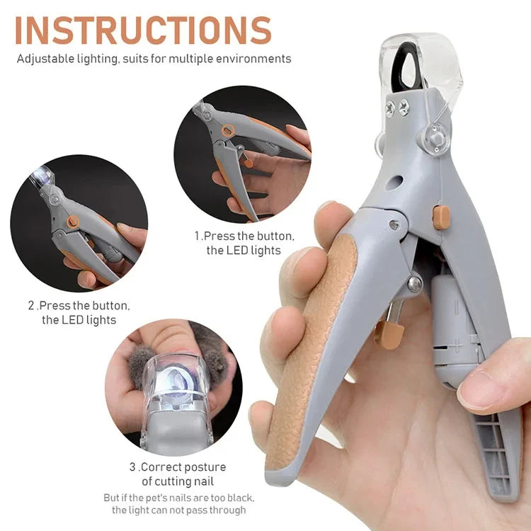Pet Nail Clipper Scissors With LED